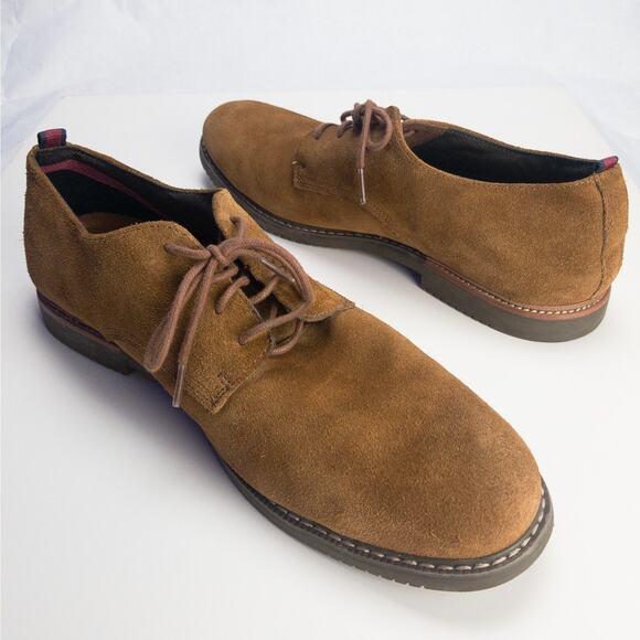 Timberland Suede Oxford Shoes Men’s 12 Tan Grip Sole Almond Toe Comfort Insole - Picture 6 of 13